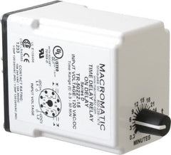 Macromatic - 8 Pin, 0.3 to 30 min Delay, Multiple Range DPDT Time Delay Relay - 10 Contact Amp, 120 VAC/VDC, Knob - Strong Tooling