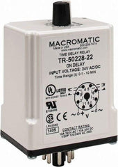 Macromatic - 8 Pin, 10 min Delay, Multiple Range DPDT Time Delay Relay - 10 Contact Amp, 24 VAC/VDC, Knob - Strong Tooling