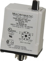 Macromatic - 8 Pin, Multiple Range DPDT Time Delay Relay - 10 Contact Amp, 24 VAC/VDC, Knob - Strong Tooling