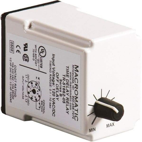 Macromatic - 11 Pin, Multiple Range DPDT Time Delay Relay - 10 Contact Amp, 120 VAC/VDC, Knob - Strong Tooling