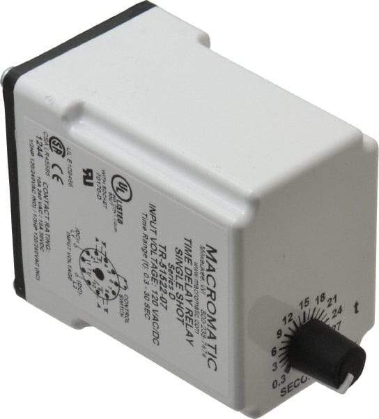 Macromatic - 11 Pin, Multiple Range DPDT Time Delay Relay - 10 Contact Amp, 120 VAC/VDC, Knob - Strong Tooling