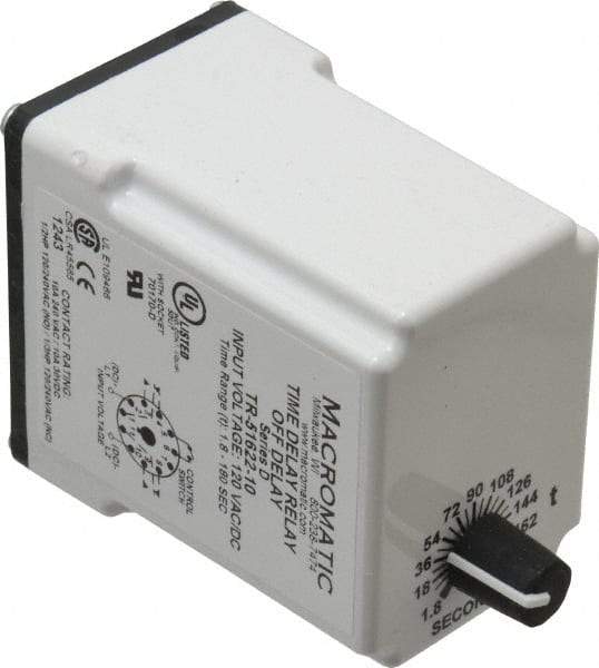 Macromatic - 11 Pin, Multiple Range DPDT Time Delay Relay - 10 Contact Amp, 120 VAC/VDC, Knob - Strong Tooling