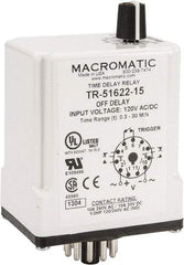 Macromatic - 11 Pin, 0.3 to 30 min Delay, Multiple Range DPDT Time Delay Relay - 10 Contact Amp, 120 VAC/VDC, Knob - Strong Tooling