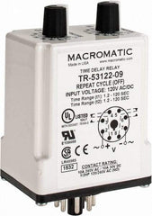 Macromatic - 8 Pin, Multiple Range DPDT Time Delay Relay - 10 Contact Amp, 120 VAC/VDC, Knob - Strong Tooling