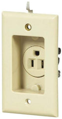 Cooper Wiring Devices - 125 VAC, 15 Amp, 5-15R NEMA Configuration, White, Specification Grade, Self Grounding Single Receptacle - 1 Phase, 2 Poles, 3 Wire, Tamper Resistant - Strong Tooling