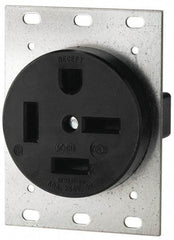 Cooper Wiring Devices - 250 VAC, 60 Amp, 15-60R NEMA Configuration, Black, Industrial Grade, Self Grounding Single Receptacle - 1 Phase, 3 Poles, 4 Wire, Flush Mount - Strong Tooling