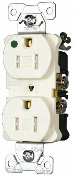 Cooper Wiring Devices - 125 VAC, 15 Amp, 5-15R NEMA Configuration, Brown, Hospital Grade, Self Grounding Duplex Receptacle - 1 Phase, 2 Poles, 3 Wire, Flush Mount, Tamper Resistant - Strong Tooling