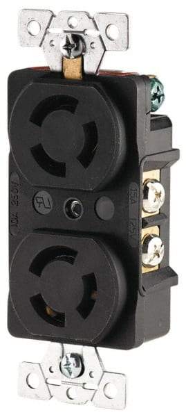 Cooper Wiring Devices - 250 VAC, 15 Amp, L6-15R NEMA, Receptacle - 2 Poles, 3 Wire, Female End, Black - Strong Tooling