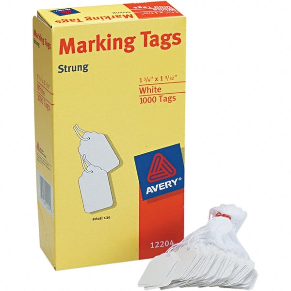 Blank Tag: Rectangle, Synthetic Paper,  "Blank " White Medium –Weight Stock