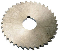 Keo - 4" Diam x 5/32" Blade Thickness x 1" Arbor Hole Diam, 40 Tooth Slitting and Slotting Saw - Arbor Connection, Right Hand, Uncoated, High Speed Steel, Concave Ground, Contains Keyway - Strong Tooling