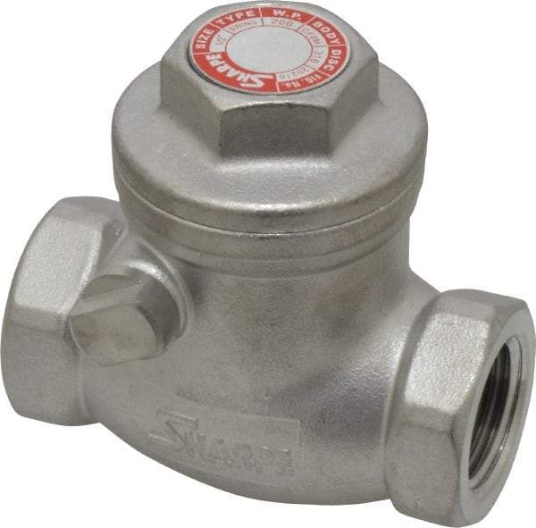 Sharpe Valves - 1/2" Stainless Steel Check Valve - FNPT x FNPT, 200 WOG - Strong Tooling