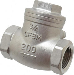 Sharpe Valves - 3/4" Stainless Steel Check Valve - FNPT x FNPT, 200 WOG - Strong Tooling