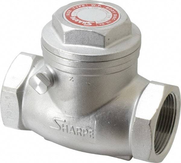 Sharpe Valves - 1-1/2" Stainless Steel Check Valve - FNPT x FNPT, 200 WOG - Strong Tooling