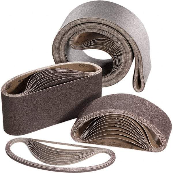 Sait - 3" Wide x 24" OAL, 120 Grit, Aluminum Oxide Abrasive Belt - Aluminum Oxide, Fine, Coated, X Weighted Cloth Backing - Strong Tooling