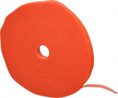 SpeedTech - 75' Long Orange Nylon & Polyethylene Hook & Loop Strap - 50 Lb Tensile Strength - Strong Tooling