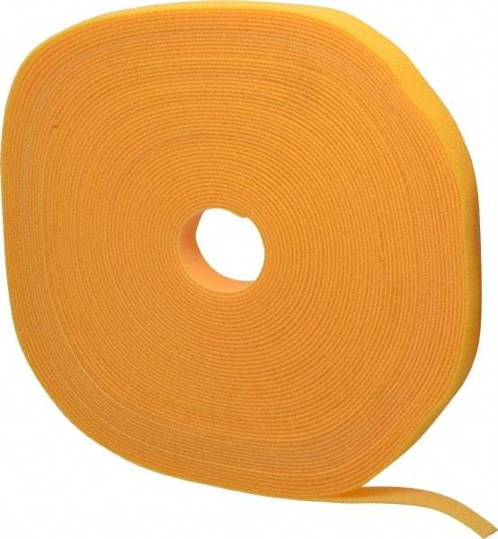 SpeedTech - 75' Long Yellow Nylon & Polyethylene Hook & Loop Strap - 50 Lb Tensile Strength - Strong Tooling