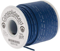 Made in USA - 20 AWG, 10 Strand, 100' OAL, Tinned Copper Hook Up Wire - Blue PVC Jacket, 0.07" Diam - Strong Tooling