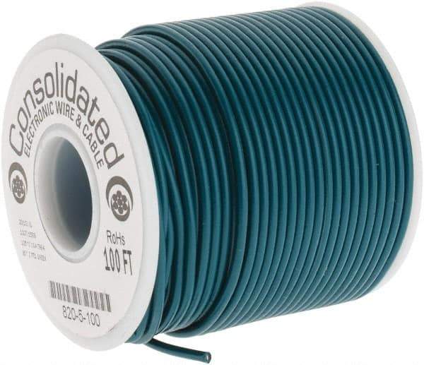 Made in USA - 20 AWG, 10 Strand, 100' OAL, Tinned Copper Hook Up Wire - Green PVC Jacket, 0.07" Diam - Strong Tooling