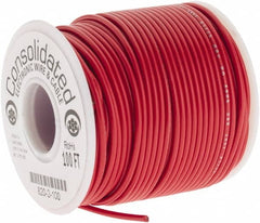 Made in USA - 20 AWG, 10 Strand, 100' OAL, Tinned Copper Hook Up Wire - Red PVC Jacket, 0.07" Diam - Strong Tooling