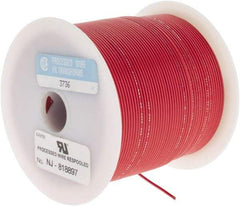 Made in USA - 22 AWG, 7 Strand, 500' OAL, Tinned Copper Hook Up Wire - Red PVC Jacket, 0.062" Diam - Strong Tooling