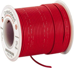 Made in USA - 22 AWG, 7 Strand, 100' OAL, Tinned Copper Hook Up Wire - Red PVC Jacket, 0.062" Diam - Strong Tooling