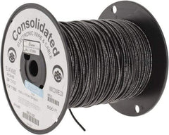 Made in USA - 16 AWG, 26 Strand, 500' OAL, Tinned Copper Hook Up Wire - Black PVC Jacket, 0.117" Diam - Strong Tooling