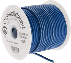 Made in USA - 14 AWG, 41 Strand, 100' OAL, Tinned Copper Hook Up Wire - Blue PVC Jacket, 0.136" Diam - Strong Tooling