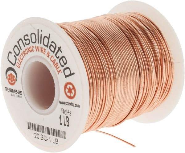 Made in USA - 20 AWG, 0.032 Inch Diameter, 318 Ft., Solid, Grounding Wire - Copper, ASTM B3, QQ-W-343 Type S, RoHS Compliant - Strong Tooling