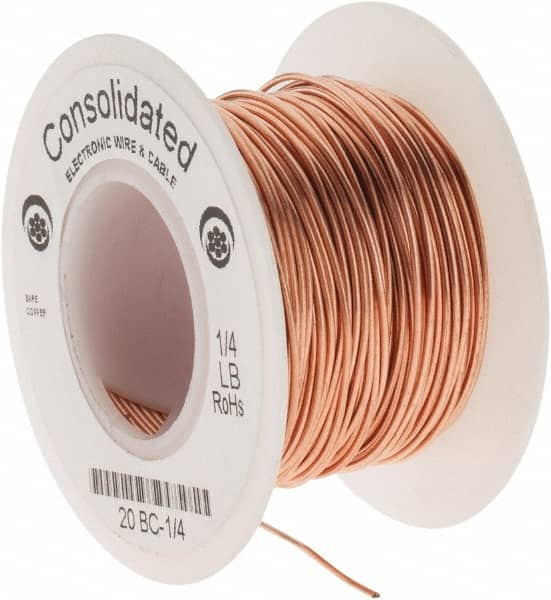 Made in USA - 20 AWG, 0.032 Inch Diameter, 79 Ft., Solid, Grounding Wire - Copper, ASTM B3, QQ-W-343 Type S, RoHS Compliant - Strong Tooling