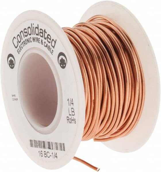 Made in USA - 16 AWG, 0.0508 Inch Diameter, 32 Ft., Solid, Grounding Wire - Copper, ASTM B3, QQ-W-343 Type S, RoHS Compliant - Strong Tooling