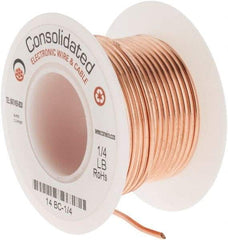 Made in USA - 14 AWG, 0.0641 Inch Diameter, 20 Ft., Solid, Grounding Wire - Copper, ASTM B3, QQ-W-343 Type S, RoHS Compliant - Strong Tooling