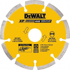 DeWALT - 5" Diam, 7/8" Arbor Hole Diam, Wet & Dry Cut Saw Blade - Diamond-Tipped, Standard Round Arbor - Strong Tooling