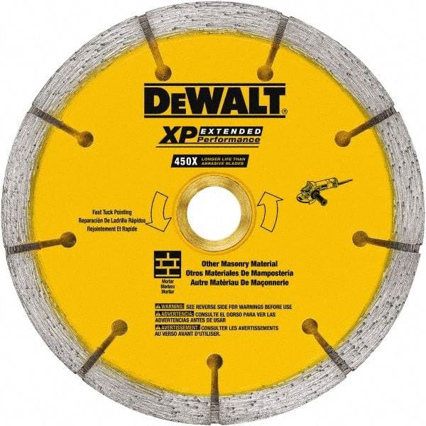 DeWALT - 6" Diam, 7/8" Arbor Hole Diam, Wet & Dry Cut Saw Blade - Diamond-Tipped, Standard Round Arbor - Strong Tooling