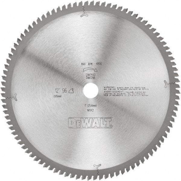 DeWALT - 12" Diam, 1" Arbor Hole Diam, 96 Tooth Wet & Dry Cut Saw Blade - Tungsten Carbide-Tipped, Standard Round Arbor - Strong Tooling