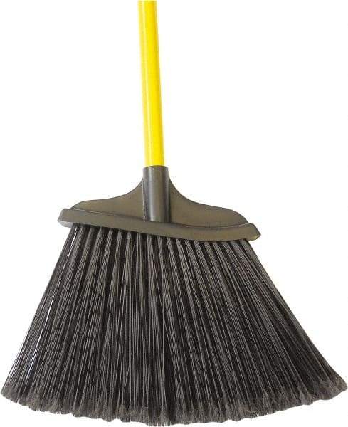 PRO-SOURCE - 8-1/8" Wide, Black Synthetic Bristles, 48" Fiberglass Handle, Angled Broom - Water Resistant - Strong Tooling