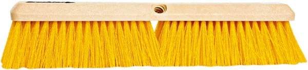 PRO-SOURCE - 18" General Purpose Polypropylene Push Broom - 3" Bristle Length, Plastic Block, Threaded Handle Connection, Handle Sold Separately - Strong Tooling