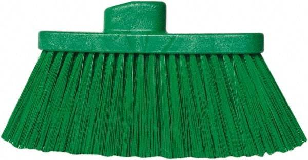 PRO-SOURCE - 10" Wide, Green Polypropylene Bristles, Angled Broom - Threaded Handle, 10 Inch Wide Broom, Green Bristles, Handle Sold Separately - Strong Tooling