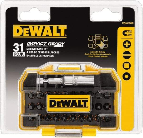 DeWALT - 31 Piece, Screwdriver Tamperproof Bit Set - #1, #2 & #3 Phillips, #1, #2 & #3 Square Recess - Strong Tooling