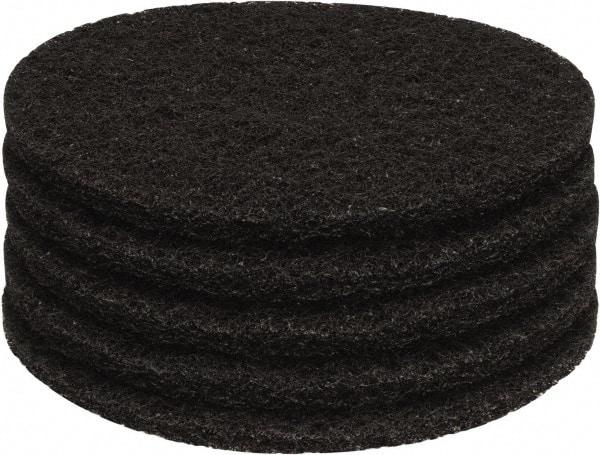 PRO-SOURCE - Stripping Pad - 13" Machine, Black Pad, Polyester - Strong Tooling