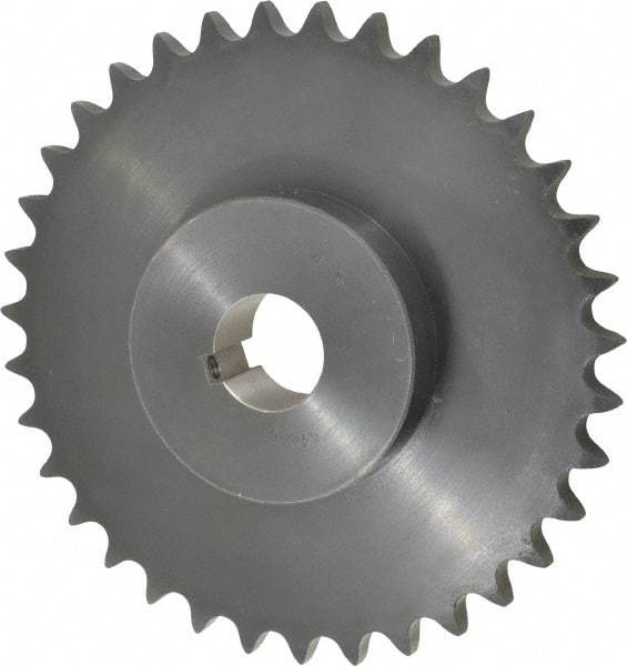 Browning - 35 Teeth, 3/4" Chain Pitch, Chain Size 60, Finished Bore Sprocket - 1-1/2" Bore Diam, 8.367" Pitch Diam, 8.78" Outside Diam - Strong Tooling