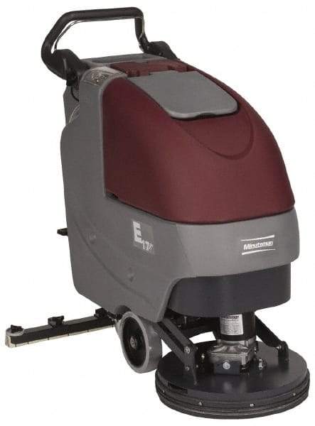 Minuteman - 17" Cleaning Width, Battery Powered Floor Scrubber - 0.75 (Brush) & 0.75 (Vacuum) hp, 180 RPM, 45" Water Lift, 12 Gal Tank Capacity, Series E17 - Strong Tooling