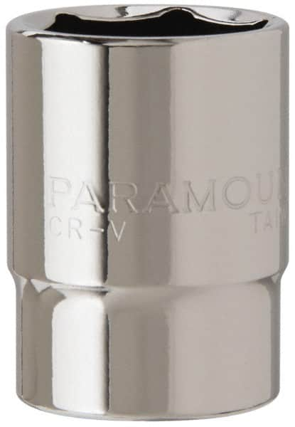 Paramount - 7/8", 1/2" Drive, Standard Hand Socket - 6 Points, 1-1/2" OAL, Steel, Chrome Finish - Strong Tooling