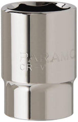 Paramount - 3/4", 1/2" Drive, Standard Hand Socket - 6 Points, 1-1/2" OAL, Steel, Chrome Finish - Strong Tooling