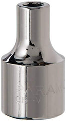 Paramount - 1/4", 1/2" Drive, Standard Hand Socket - 6 Points, 1-1/2" OAL, Steel, Chrome Finish - Strong Tooling