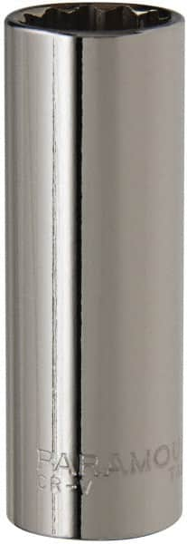 Paramount - 5/8", 3/8" Drive, Deep Hand Socket - 12 Points, 2-1/2" OAL, Steel, Chrome Finish - Strong Tooling