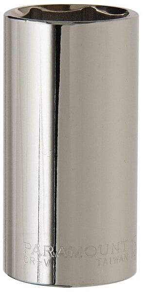 Paramount - 15/16", 3/8" Drive, Deep Hand Socket - 6 Points, 2-1/2" OAL, Steel, Chrome Finish - Strong Tooling