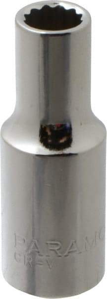 Paramount - 3/8" Drive, Deep Hand Socket - 12 Points, 1-15/16" OAL, Steel, Chrome Finish - Strong Tooling