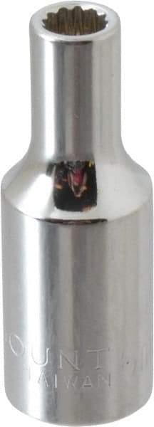 Paramount - 3/8" Drive, Deep Hand Socket - 12 Points, 1-15/16" OAL, Steel, Chrome Finish - Strong Tooling