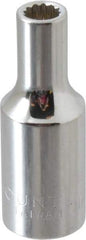 Paramount - 3/8" Drive, Deep Hand Socket - 12 Points, 1-15/16" OAL, Steel, Chrome Finish - Strong Tooling