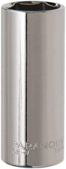 Paramount - 3/8" Drive, Deep Hand Socket - 6 Points, 2-1/2" OAL, Steel, Chrome Finish - Strong Tooling